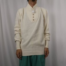 画像2: 80's L.L.Bean USA製 ヘンリーネック コットンニットセーター (2)