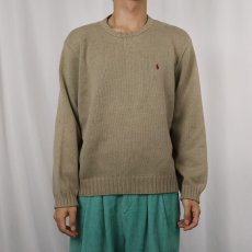 画像2: POLO Ralph Lauren ロゴ刺繍 コットンニットセーター XL (2)