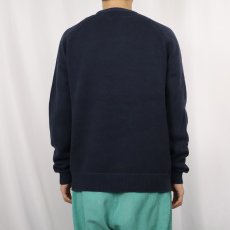 画像3: POLO Ralph Lauren ロゴ刺繍 ラグランコットンニットセーター NAVY M (3)