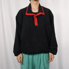 画像2: 90's Woolrich USA製 ハーフスナップフリースジャケット BLACK L (2)