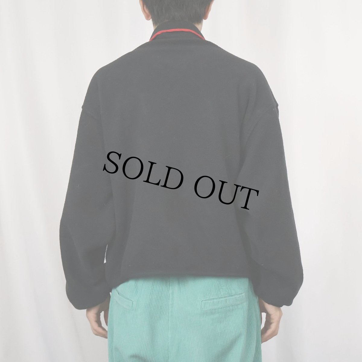 画像3: 90's Woolrich USA製 ハーフスナップフリースジャケット BLACK L (3)