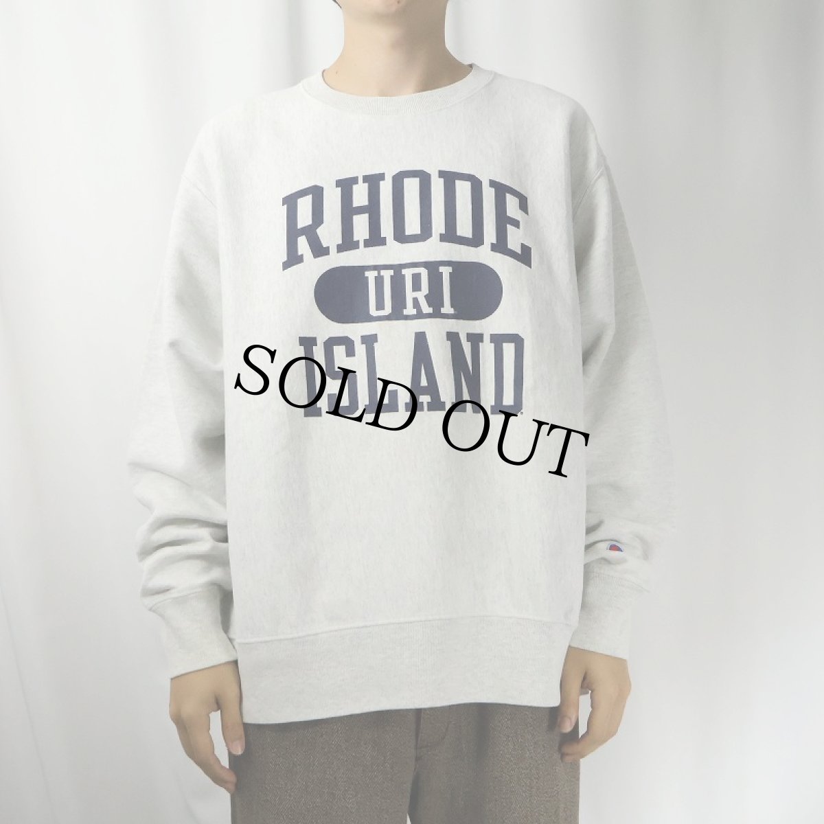 画像2: Champion REVERSE WEAVE "RHODE URI ISLAND" プリントスウェット L (2)