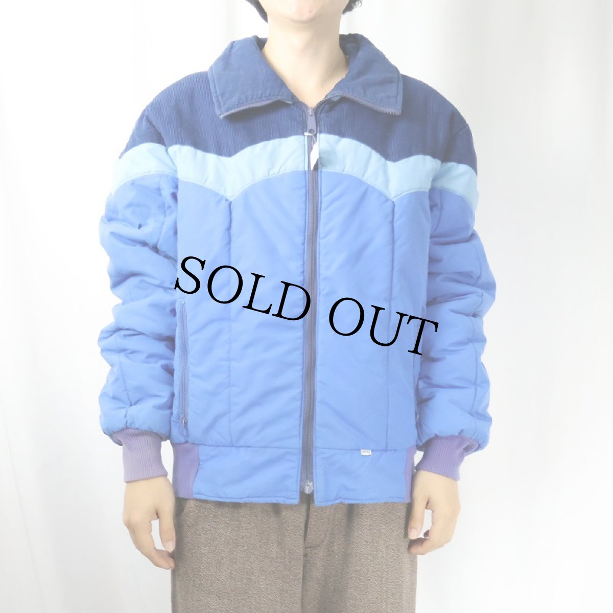 画像2: 70's Levi's USA製 切り替えデザイン 中綿入り ナイロン×コーデュロイスキージャケット XL (2)