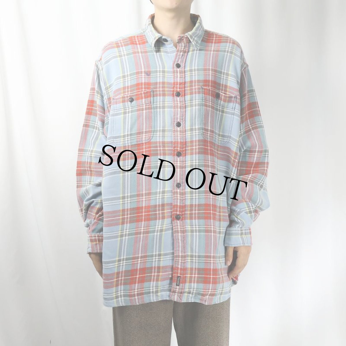 画像2: 90's POLO SPORT Ralph Lauren チェック柄 ヘビーネルシャツ XL (2)