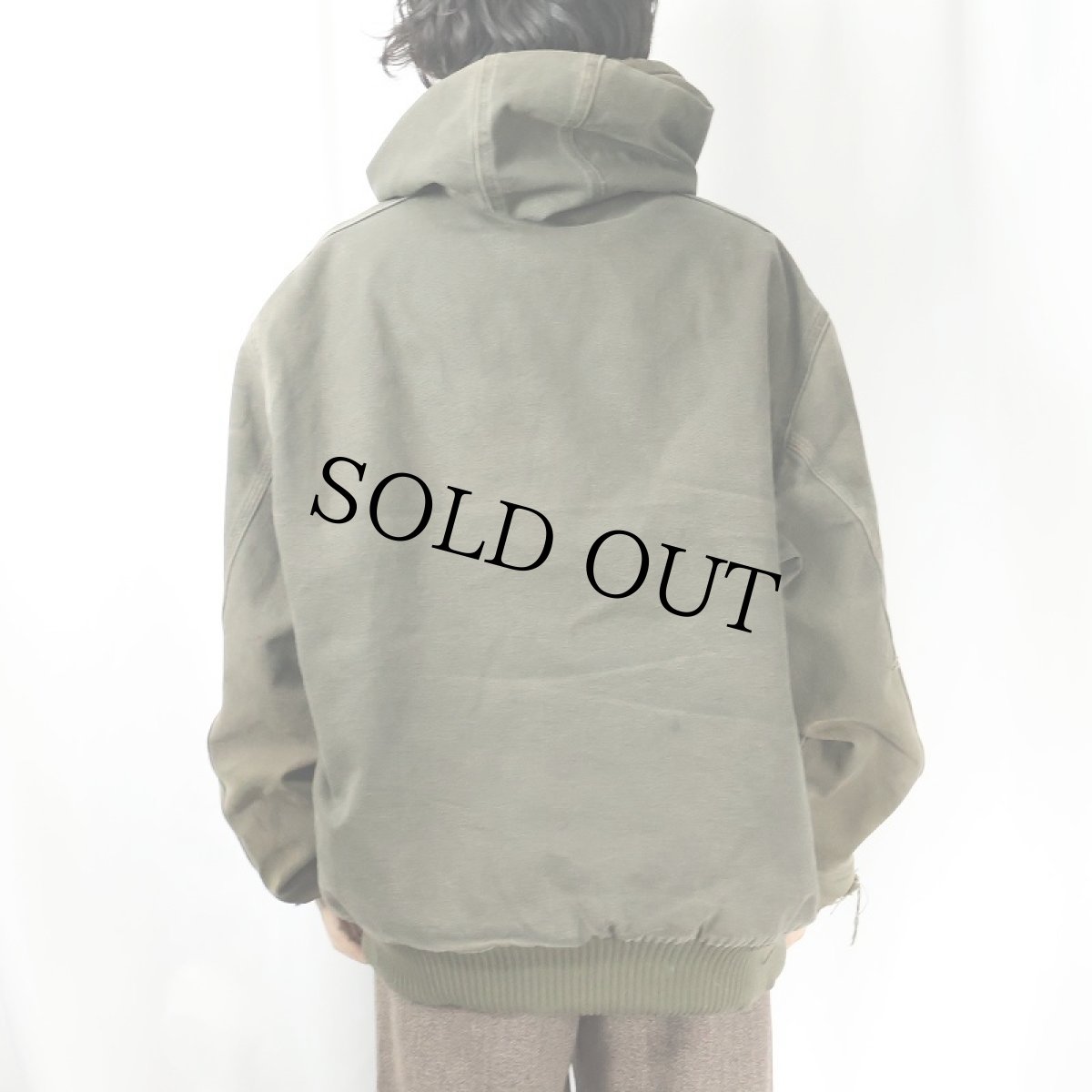 画像3: 2000's Carhartt ダックアクティブパーカー MOSS GREEN XL (3)