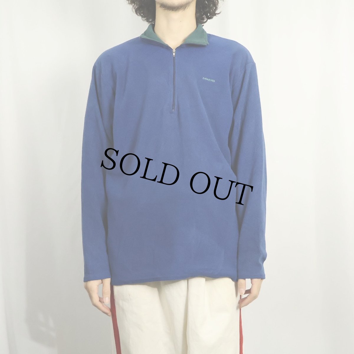 画像2: 【SALE】 90's Patagonia USA製 "capilene" ロゴ刺繍 ハーフジップフリースジャケット L (2)