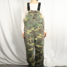 画像2: 80's LIBERTY ウッドランドカモ柄 コットンオーバーオール (2)