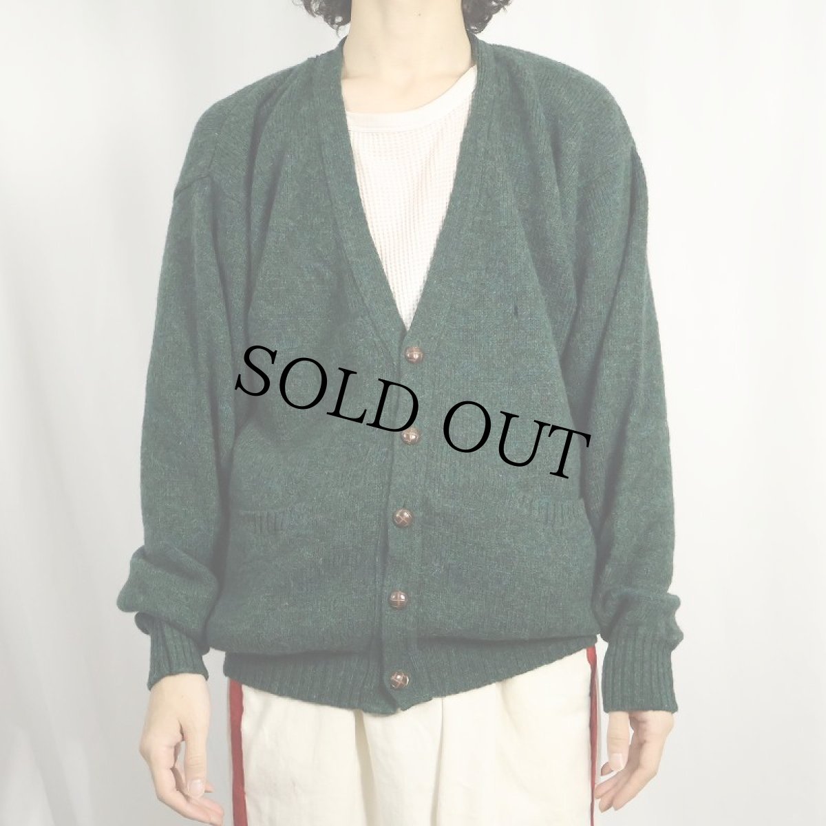 画像2: 90's〜 PENDLETON ウールニットカーディガン GREEN L (2)