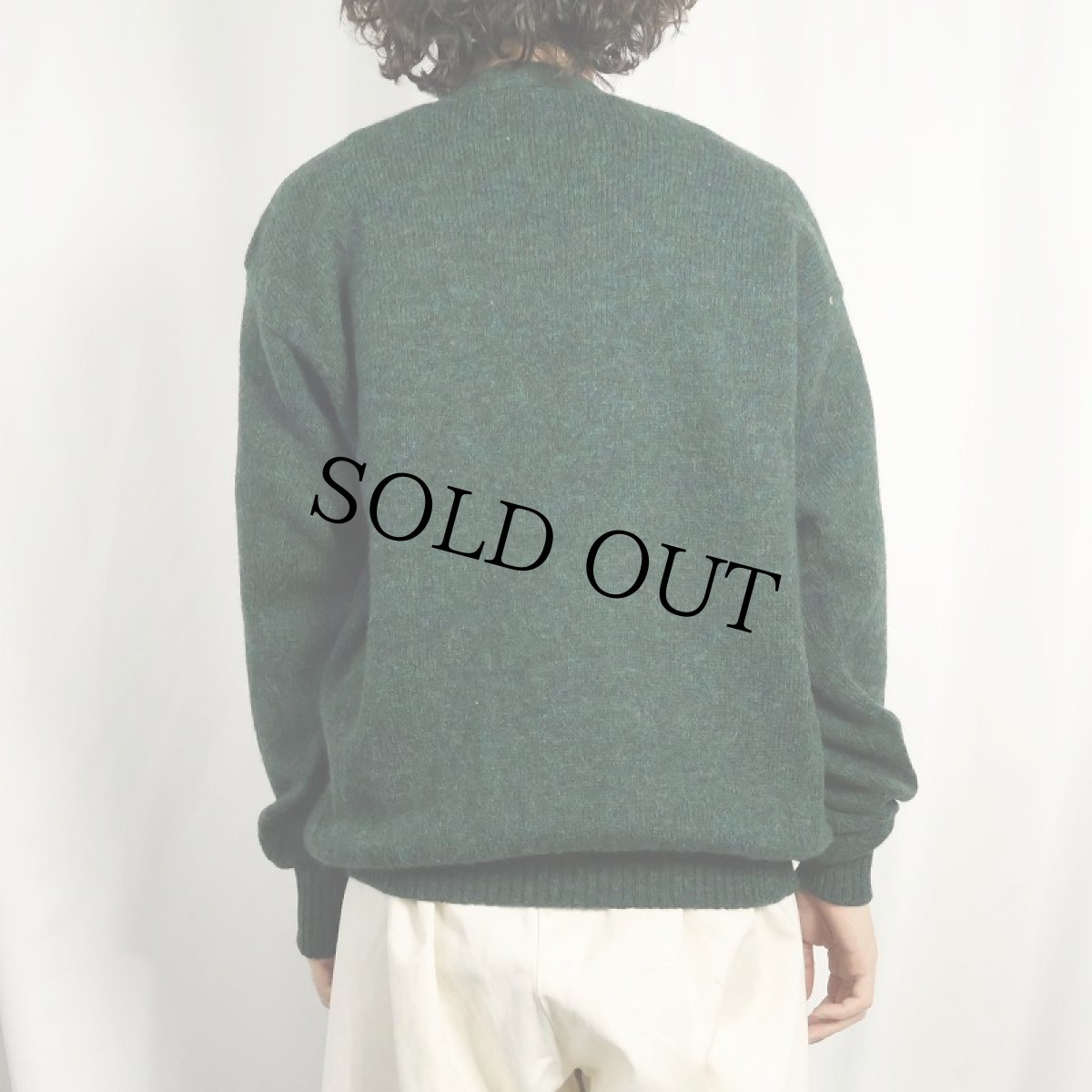 画像3: 90's〜 PENDLETON ウールニットカーディガン GREEN L (3)