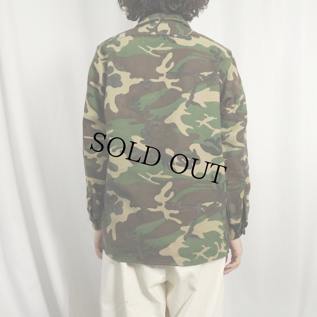 画像3: 80's Cabela's USA製 ウッドランドカモ柄 ウールシャツジャケット (3)