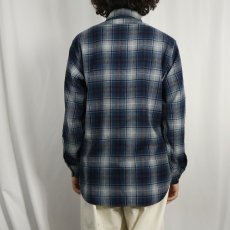 画像3: 70's PENDLETON USA製 オンブレーチェック柄 ウールシャツ M (3)