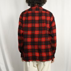 画像3: 60's PENDLETON チェック柄 オープンカラーウールシャツ L (3)