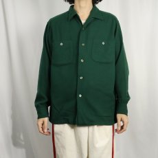 画像2: 70's PENDLETON USA製 オープンカラーウールシャツ L (2)