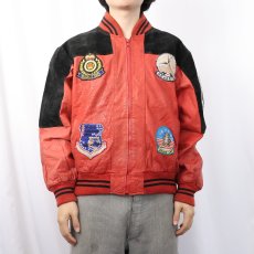 画像2: 80's WORLD OF TROOP パッチ付き 切り替えデザイン レザースタジャン S (2)