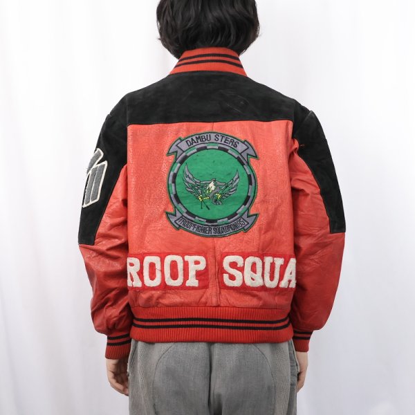 80s 80年代 トループ ストリート 赤 レッド 黒 ブラック レザー