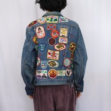 画像3: 70's Wrangler 124MJ USA製 ワッペンカスタム デニムジャケット SIZE48 (3)