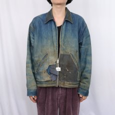 画像2: 70's Sears キルティングライナー デニムカバーオール L  (2)