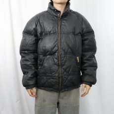 画像2: 80's DOUBLE GOOSE COUNTRY レザーダウンジャケット BLACK (2)
