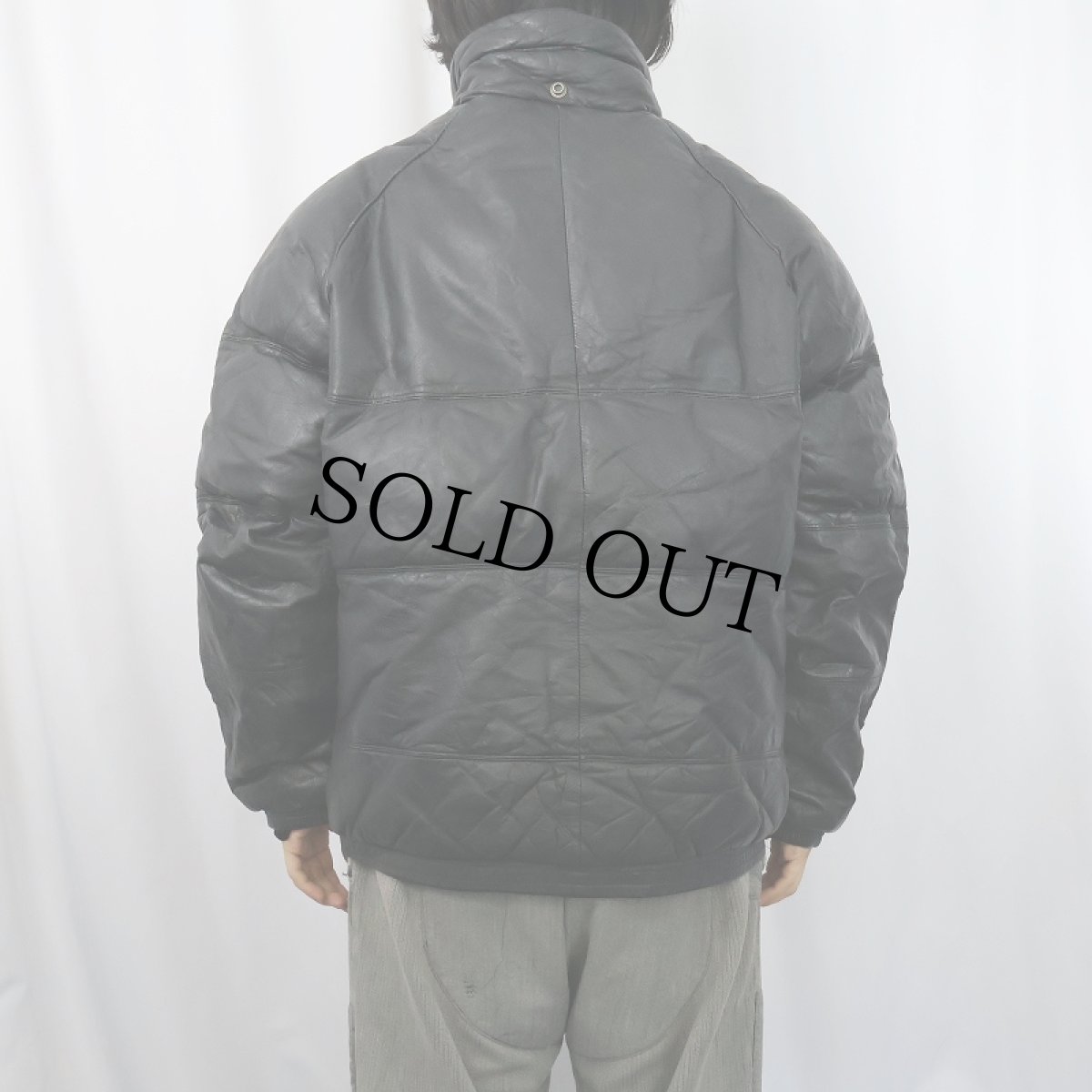 画像3: 80's DOUBLE GOOSE COUNTRY レザーダウンジャケット BLACK (3)