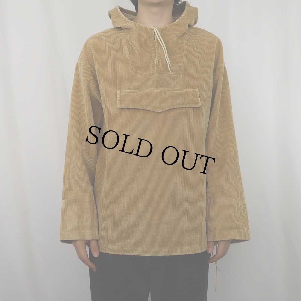 画像2: 70〜80’s ZERO KING USA製 総柄 ハーフジップ コーデュロイアノラックパーカー M (2)