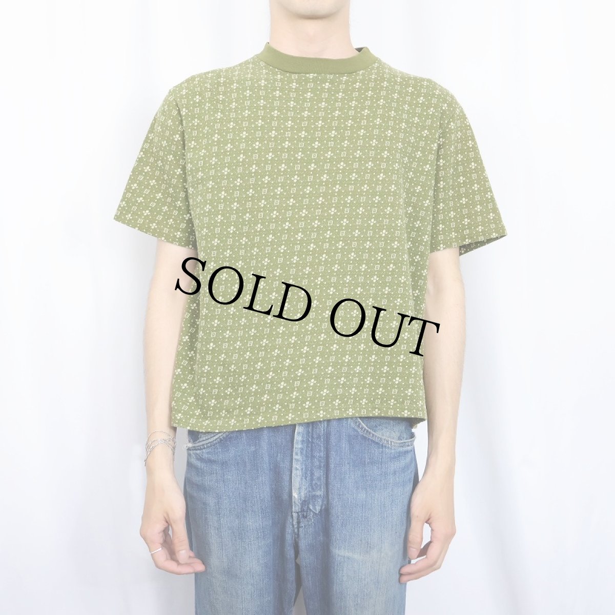画像2: 60〜70's TOWNCRAFT Penneys 総柄 ジャガードTシャツ L (2)