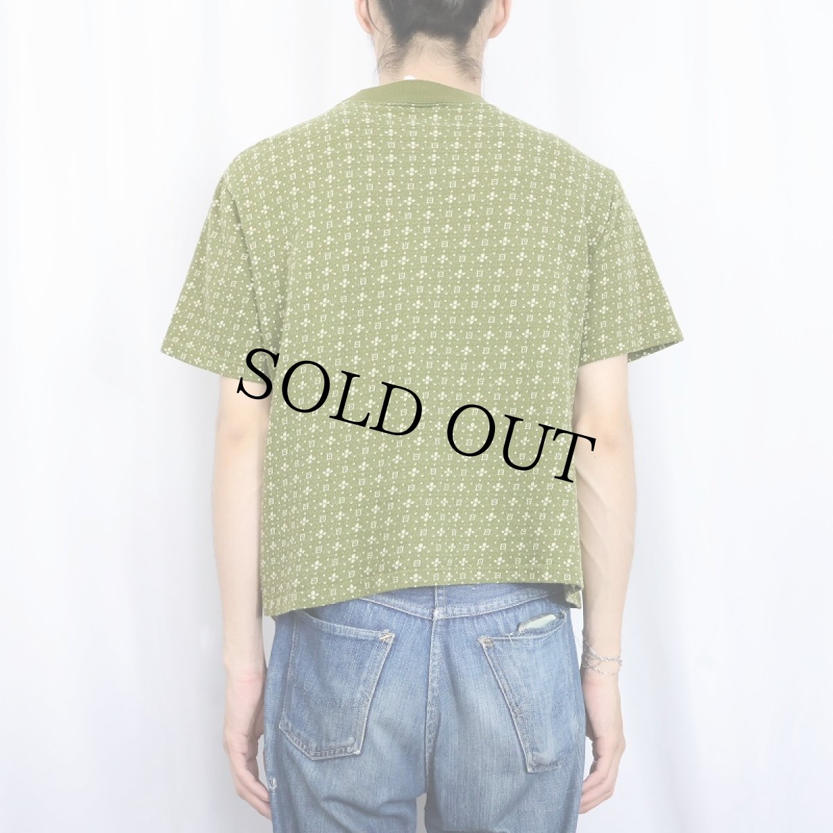 画像3: 60〜70's TOWNCRAFT Penneys 総柄 ジャガードTシャツ L (3)
