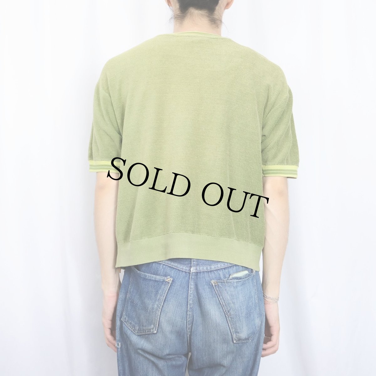 画像3: 〜70's FASHION KNIT SPORTSWEAR パイルTシャツ M (3)