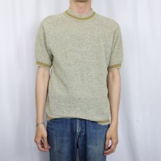 画像2: 60's BRENT 半袖ポリエステルニットセーター L (2)