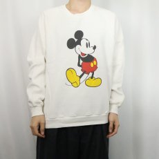 画像2: 80〜90's Disney MICKEY MOUSE USA製 キャラクタープリントラグランスウェット XL (2)