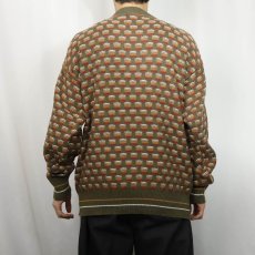画像3: 90's HAMPTON BAY USA製 総柄 コットンニットセーター L (3)