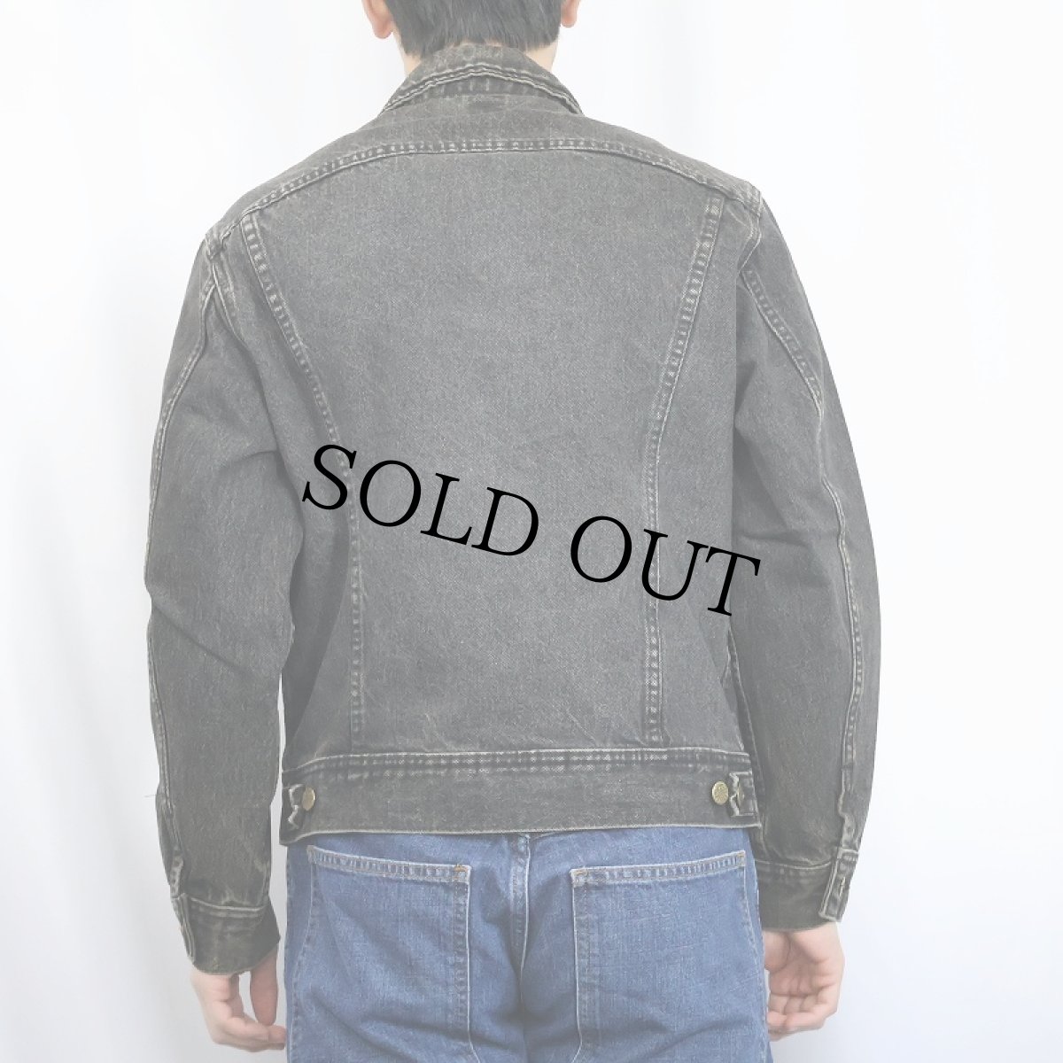 画像3: 80's Lee 220-5019 USA製 ブラックデニムジャケット S (3)