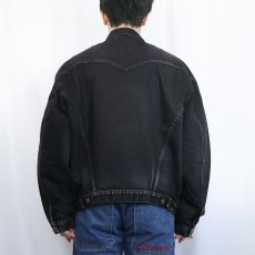 画像2: 90's Levi's 75525-0260 CANADA製 ブラックデニムジャケット L (2)