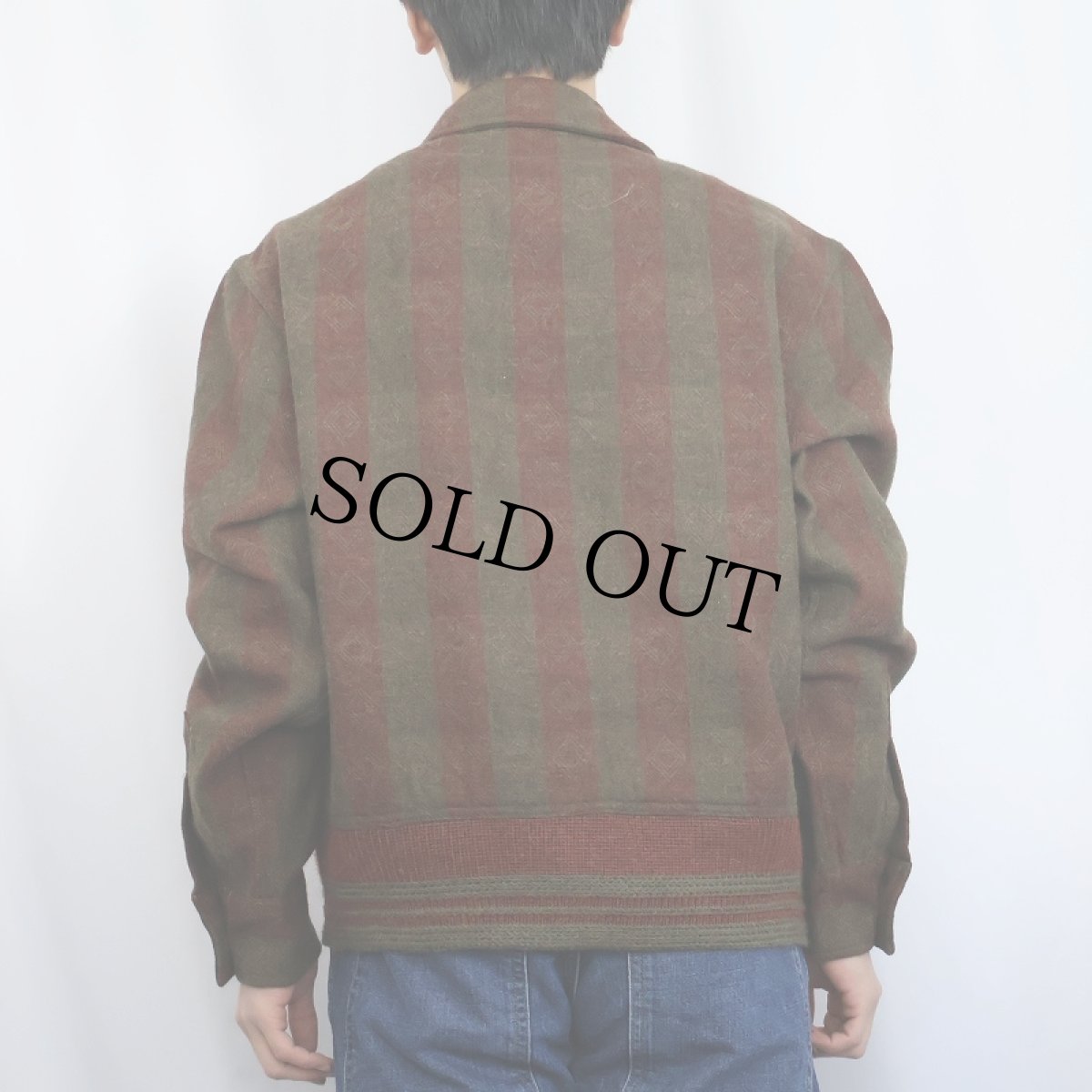 画像3: Ralph Lauren RRL "A-1 TYPE" 柄織り ウールヴァルスタージャケット M (3)