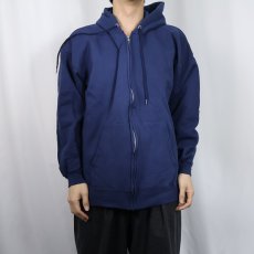画像2: 90's Hanes ULTIMATE COTTON スウェットジップパーカー NAVY L (2)