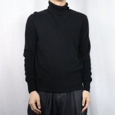 画像2: Peck & Peck タートルネック カシミアニットセーター BLACK XL (2)
