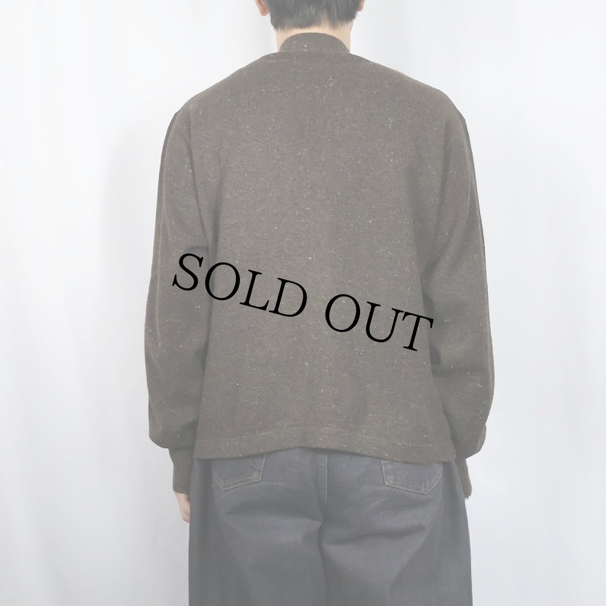 画像3: 50〜60's ネップ混 ウール×アクリルニットカーディガン (3)