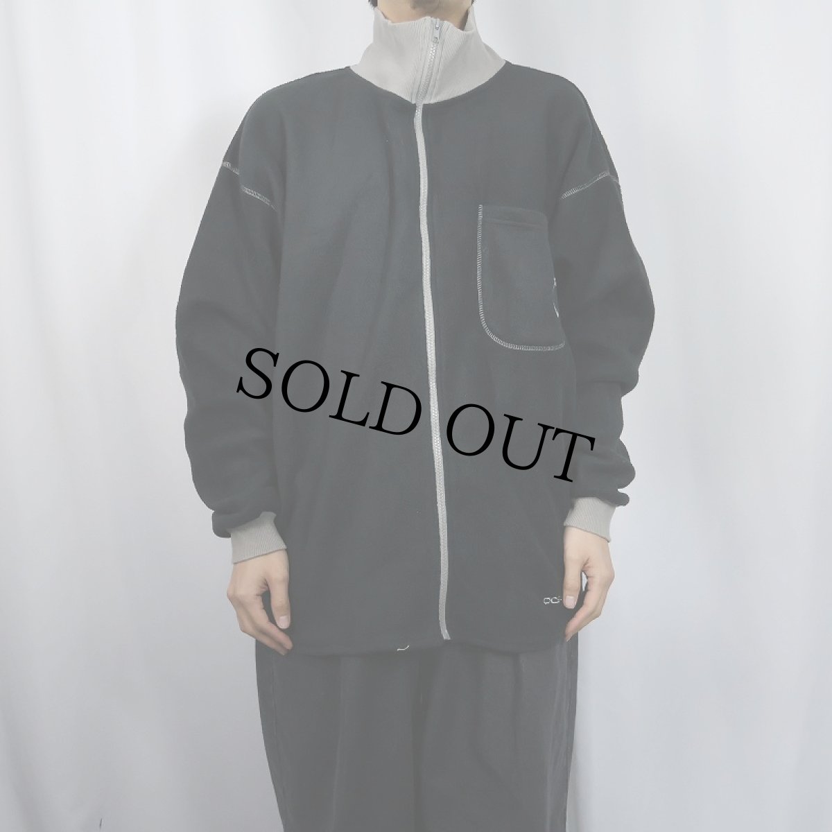 画像2: Ocean Pacific ロゴ刺繡 フリースジップジャケット BLACK L (2)