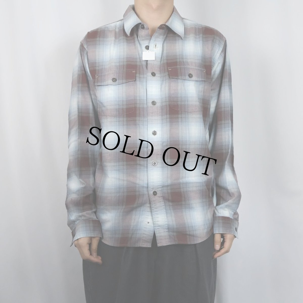 画像2: 2012AW Patagonia "ORGANIC COTTON" オンブレーチェック柄 コットン×ポリエステルシャツ M (2)