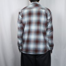 画像3: 2012AW Patagonia "ORGANIC COTTON" オンブレーチェック柄 コットン×ポリエステルシャツ M (3)