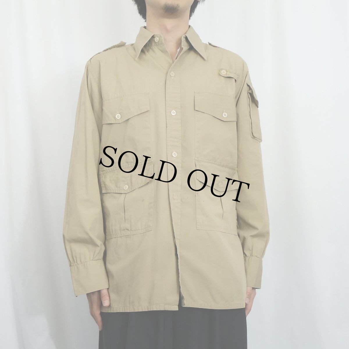 画像2: 60〜70's 筆記体タグ L.L.Bean サファリシャツ M (2)
