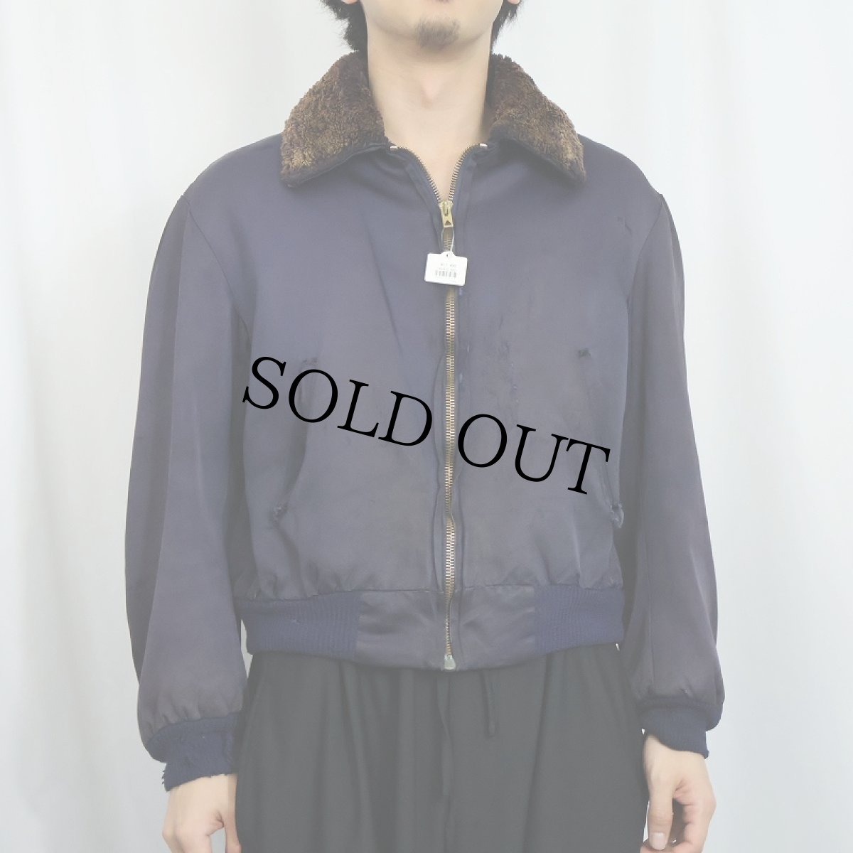 画像2: 50〜60's "B-15 TYPE" キルティングライナー フライトジャケット NAVY (2)