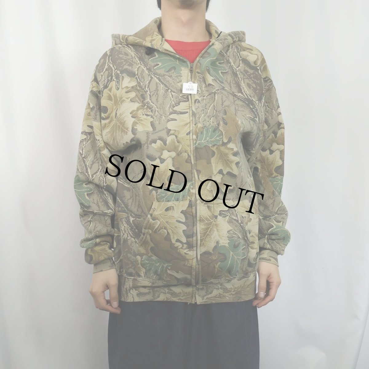画像2: 90's JERZEES OUTDOORS リアルツリーカモ柄 スウェットジップパーカー XL (2)