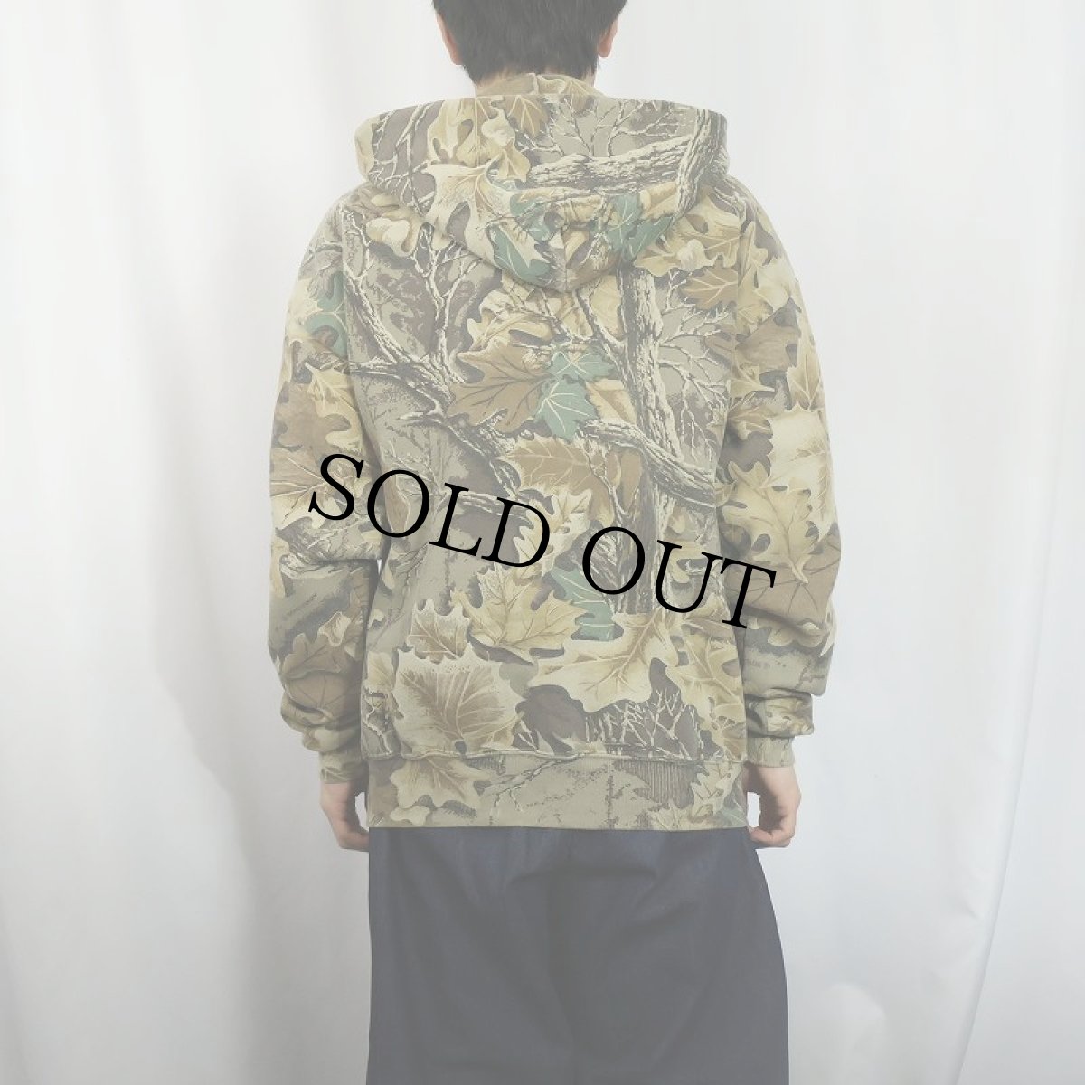 画像3: 90's JERZEES OUTDOORS リアルツリーカモ柄 スウェットジップパーカー XL (3)