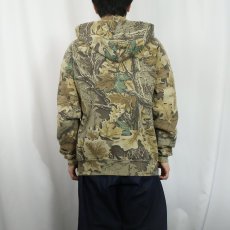 画像3: 90's JERZEES OUTDOORS リアルツリーカモ柄 スウェットジップパーカー XL (3)