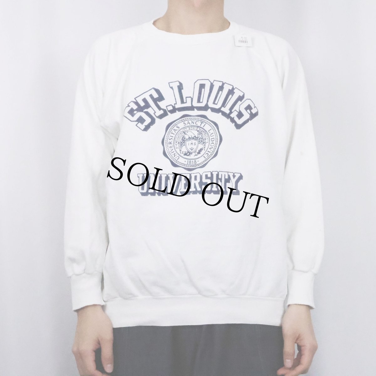 画像2: 80's "ST.LOUIS UNIVERSITY" フロッキープリントスウェット (2)