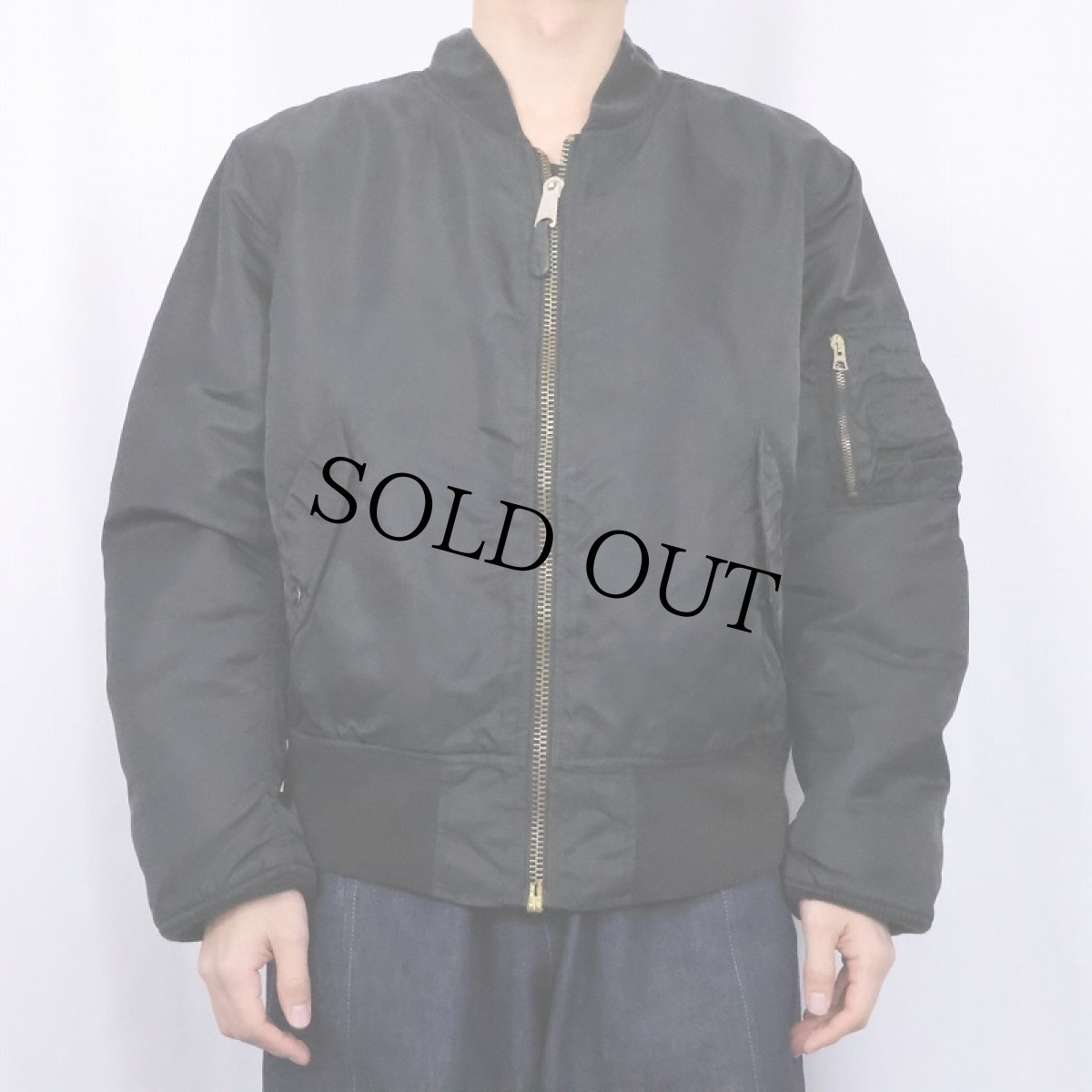 画像3: 民間品 ALPHA INDUSTRIES,INC. MA-1 フライトジャケット BLACK MEDIUM (3)