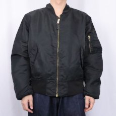 画像3: 民間品 ALPHA INDUSTRIES,INC. MA-1 フライトジャケット BLACK MEDIUM (3)