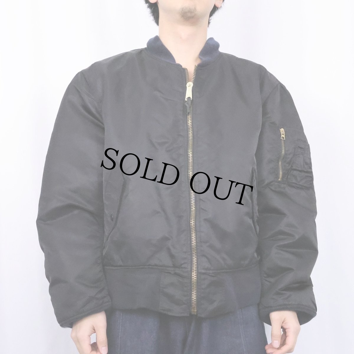 画像3: 民間品 ALPHA INDUSTRIES,INC. MA-1 フライトジャケット BLACK LARGE (3)