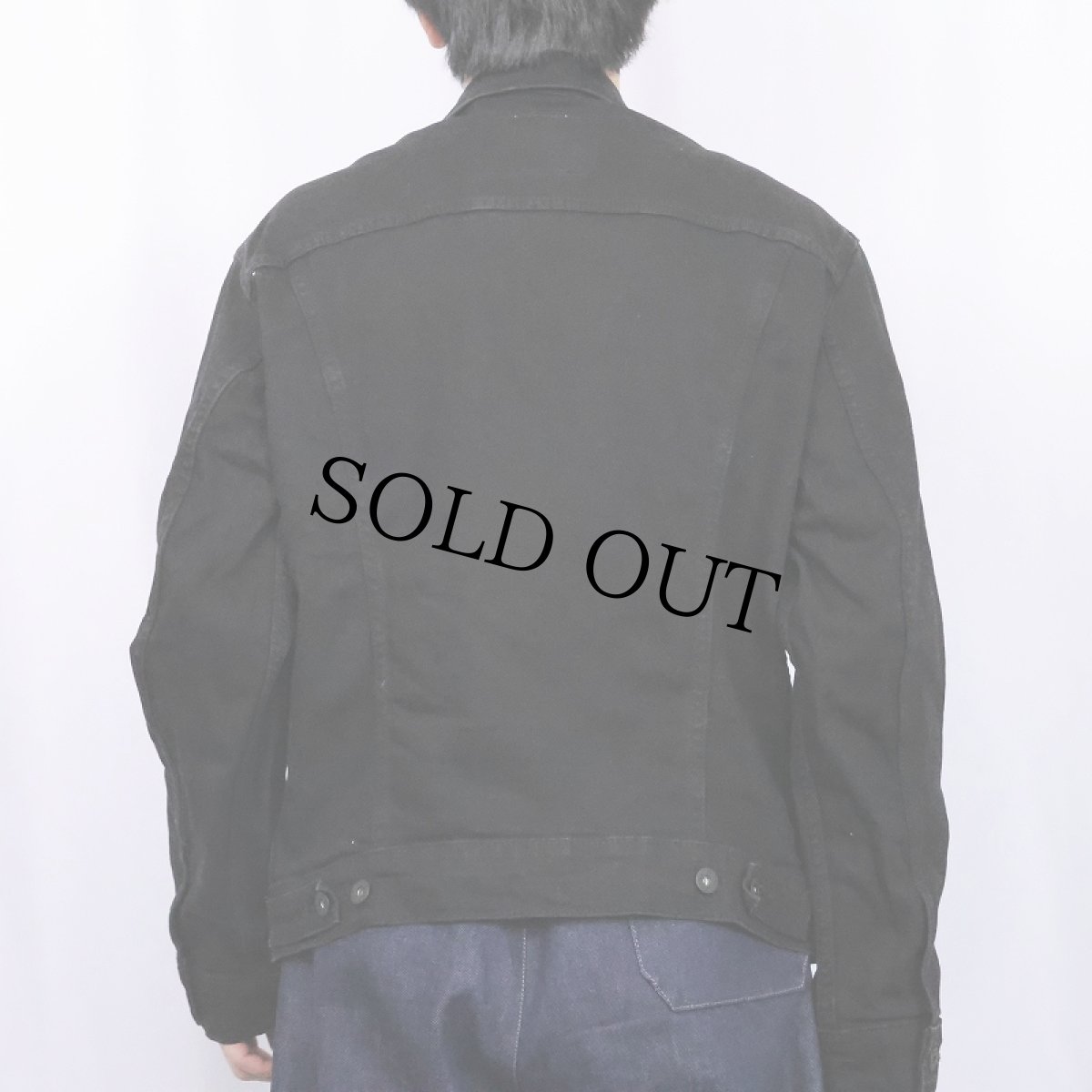 画像3: Levi's ブラックデニムジャケット M (3)