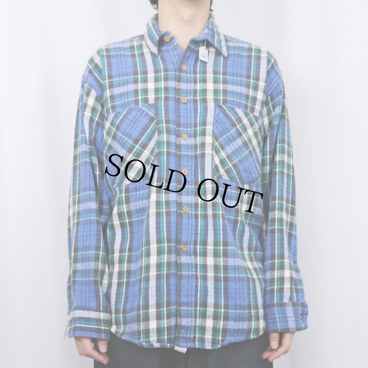 画像2: 90's BIG MAC USA製 チェック柄 ヘビーネルシャツ L (2)